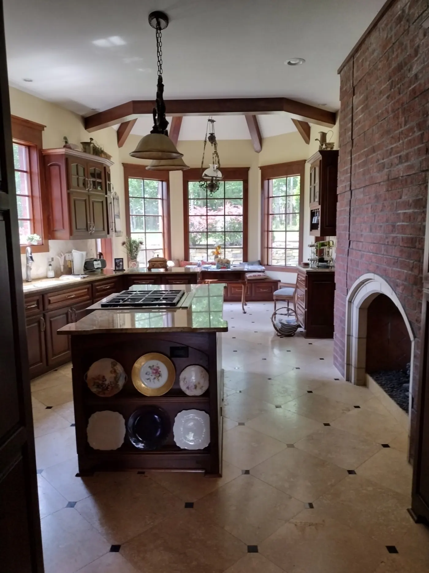 Spotless gourmet kitchen with cleaned cabinetry and tile floors in Hot Springs Village AR